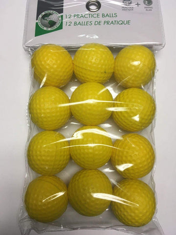 Reduced Flight Yellow Foam Golf Balls - 12 pack