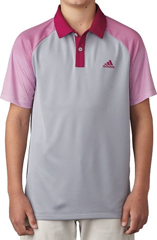 Adidas Golf Junior Boys Novelty Polo Shirt - Mid Gray