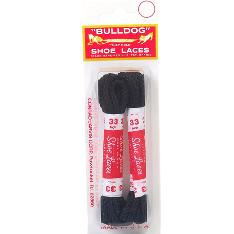 BullDog Shoe Laces (33" Black, Braided)
