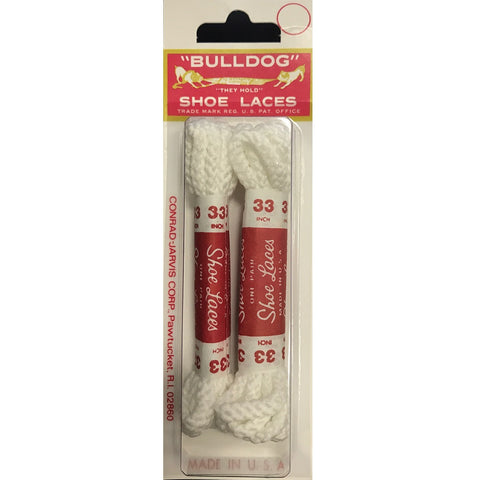 BullDog Shoe Laces (33" White, Braided)