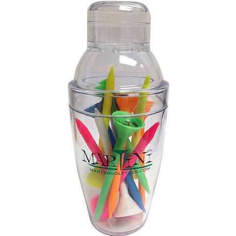 Martini Golf Tees Plastic Shakers with Tees