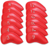 Volf Golf Red Synthetic Leather Iron Covers Set